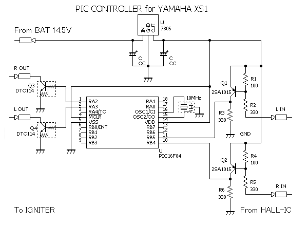ここにはPICコントローラの回路図が有ります。